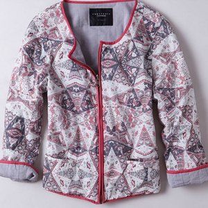 NWT Sanctuary Clothing Reversible Quilted Printed Darien Sun Bleach Jacket Sz M